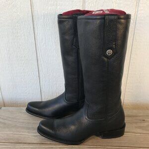 Montana Tall Riding Mens Black Leather Cowboy Western Boots US 8 MX 27